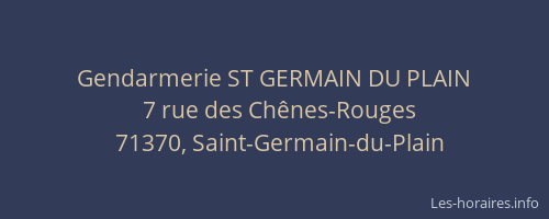 Gendarmerie ST GERMAIN DU PLAIN