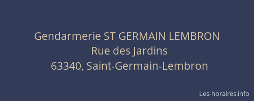 Gendarmerie ST GERMAIN LEMBRON
