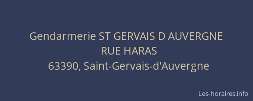 Gendarmerie ST GERVAIS D AUVERGNE