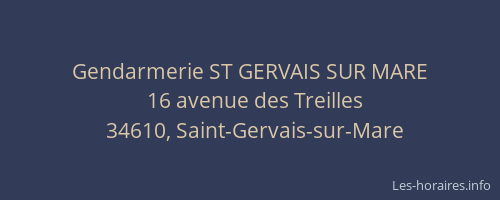 Gendarmerie ST GERVAIS SUR MARE
