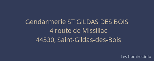 Gendarmerie ST GILDAS DES BOIS