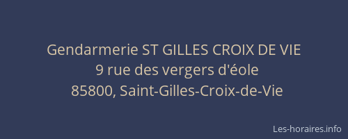 Gendarmerie ST GILLES CROIX DE VIE