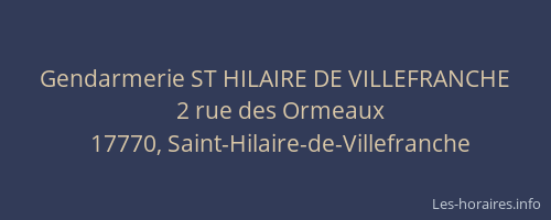 Gendarmerie ST HILAIRE DE VILLEFRANCHE