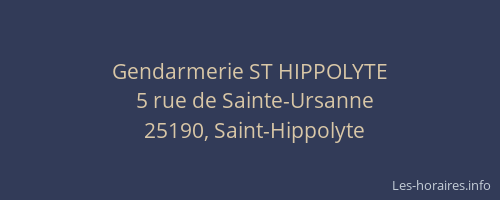 Gendarmerie ST HIPPOLYTE