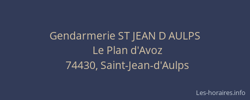 Gendarmerie ST JEAN D AULPS