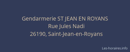 Gendarmerie ST JEAN EN ROYANS