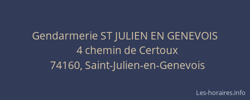 Gendarmerie ST JULIEN EN GENEVOIS