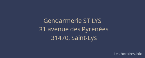 Gendarmerie ST LYS