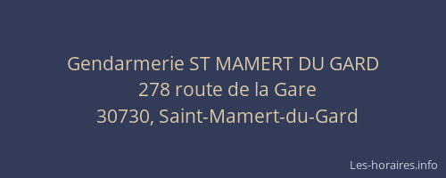 Gendarmerie ST MAMERT DU GARD