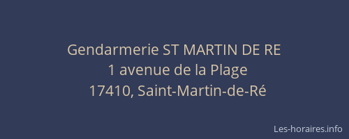 Gendarmerie ST MARTIN DE RE