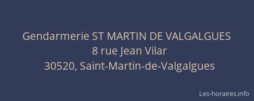 Gendarmerie ST MARTIN DE VALGALGUES