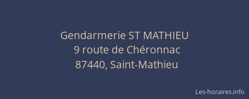 Gendarmerie ST MATHIEU