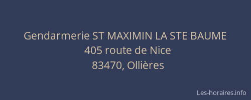 Gendarmerie ST MAXIMIN LA STE BAUME