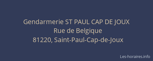 Gendarmerie ST PAUL CAP DE JOUX
