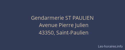 Gendarmerie ST PAULIEN