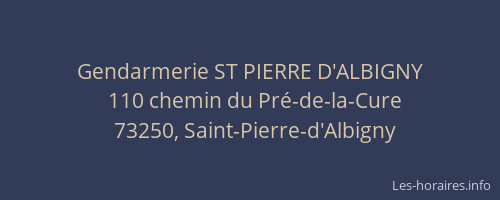 Gendarmerie ST PIERRE D'ALBIGNY