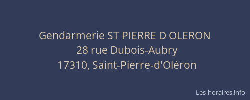 Gendarmerie ST PIERRE D OLERON