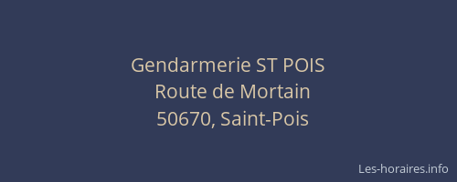 Gendarmerie ST POIS