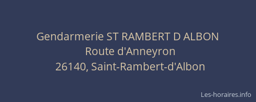 Gendarmerie ST RAMBERT D ALBON