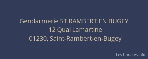 Gendarmerie ST RAMBERT EN BUGEY