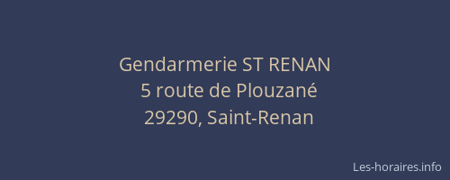 Gendarmerie ST RENAN