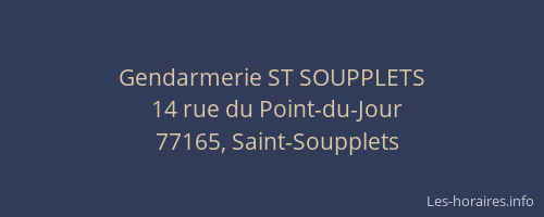Gendarmerie ST SOUPPLETS