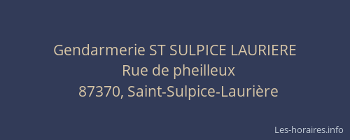 Gendarmerie ST SULPICE LAURIERE