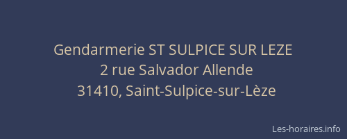 Gendarmerie ST SULPICE SUR LEZE