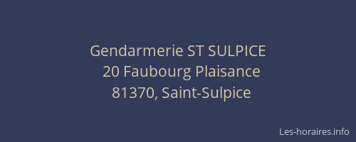 Gendarmerie ST SULPICE