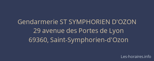 Gendarmerie ST SYMPHORIEN D'OZON