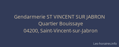 Gendarmerie ST VINCENT SUR JABRON