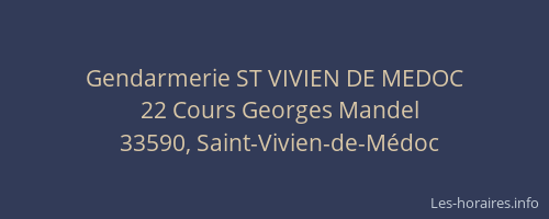 Gendarmerie ST VIVIEN DE MEDOC