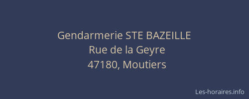 Gendarmerie STE BAZEILLE