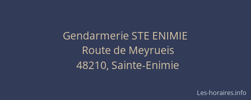 Gendarmerie STE ENIMIE