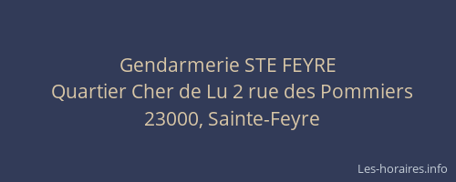 Gendarmerie STE FEYRE