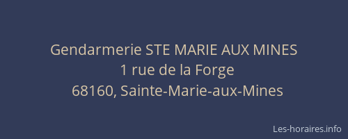 Gendarmerie STE MARIE AUX MINES