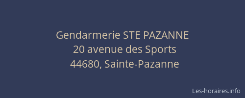 Gendarmerie STE PAZANNE