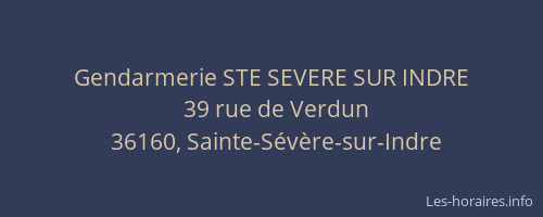 Gendarmerie STE SEVERE SUR INDRE