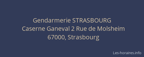 Gendarmerie STRASBOURG