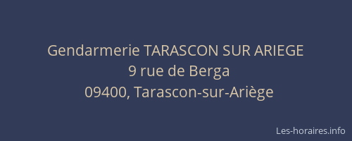 Gendarmerie TARASCON SUR ARIEGE