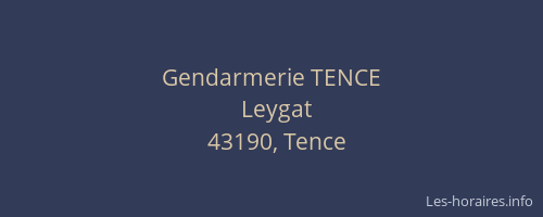 Gendarmerie TENCE