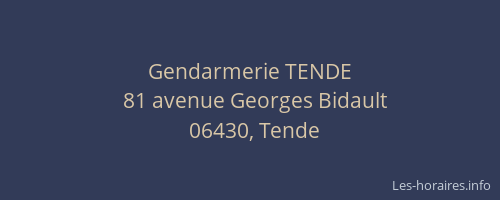 Gendarmerie TENDE