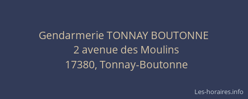 Gendarmerie TONNAY BOUTONNE