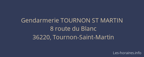 Gendarmerie TOURNON ST MARTIN