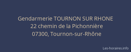 Gendarmerie TOURNON SUR RHONE