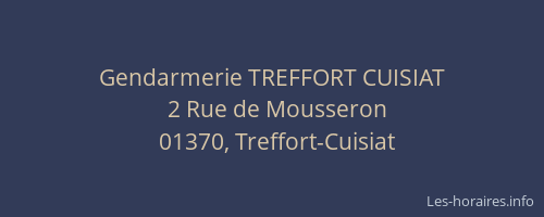 Gendarmerie TREFFORT CUISIAT