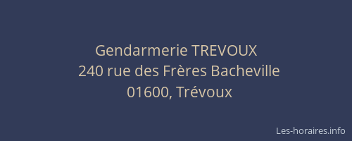 Gendarmerie TREVOUX