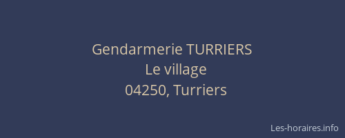 Gendarmerie TURRIERS