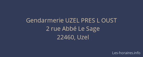 Gendarmerie UZEL PRES L OUST