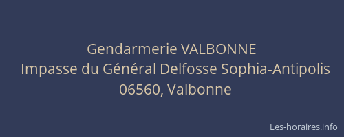Gendarmerie VALBONNE